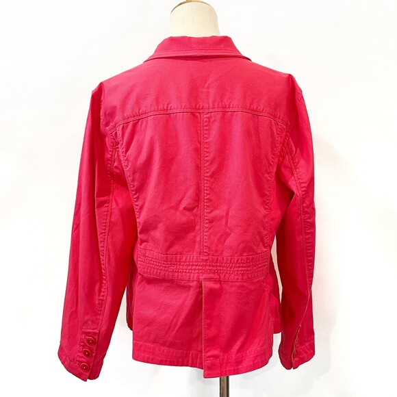 LL Bean Pink Blazer Low Pile Corduroy 14P Office Workwear Jacket Petite - Picture 3 of 7